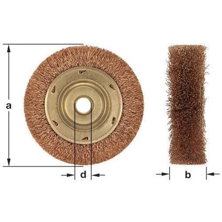 Brush Wheel Crimped Wire 4 In Dia, WB45 -  AMPCO SAFETY TOOLS, WB-45